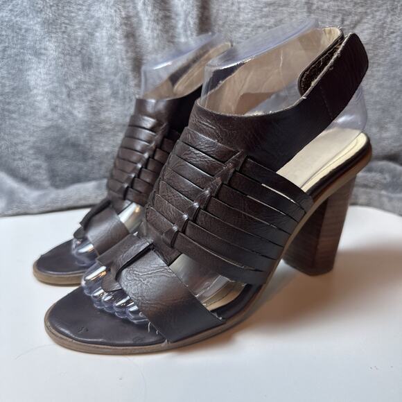 Charles By Charles David Jesse Ankle Strap Sandal Brown Leather Boho Size 7.5 - Picture 7 of 16